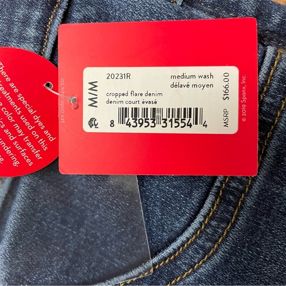 NWT SPANX Jeans Cropped Flare Denim Medium Wash Size M MSRP $166 - Picture 10 of 13